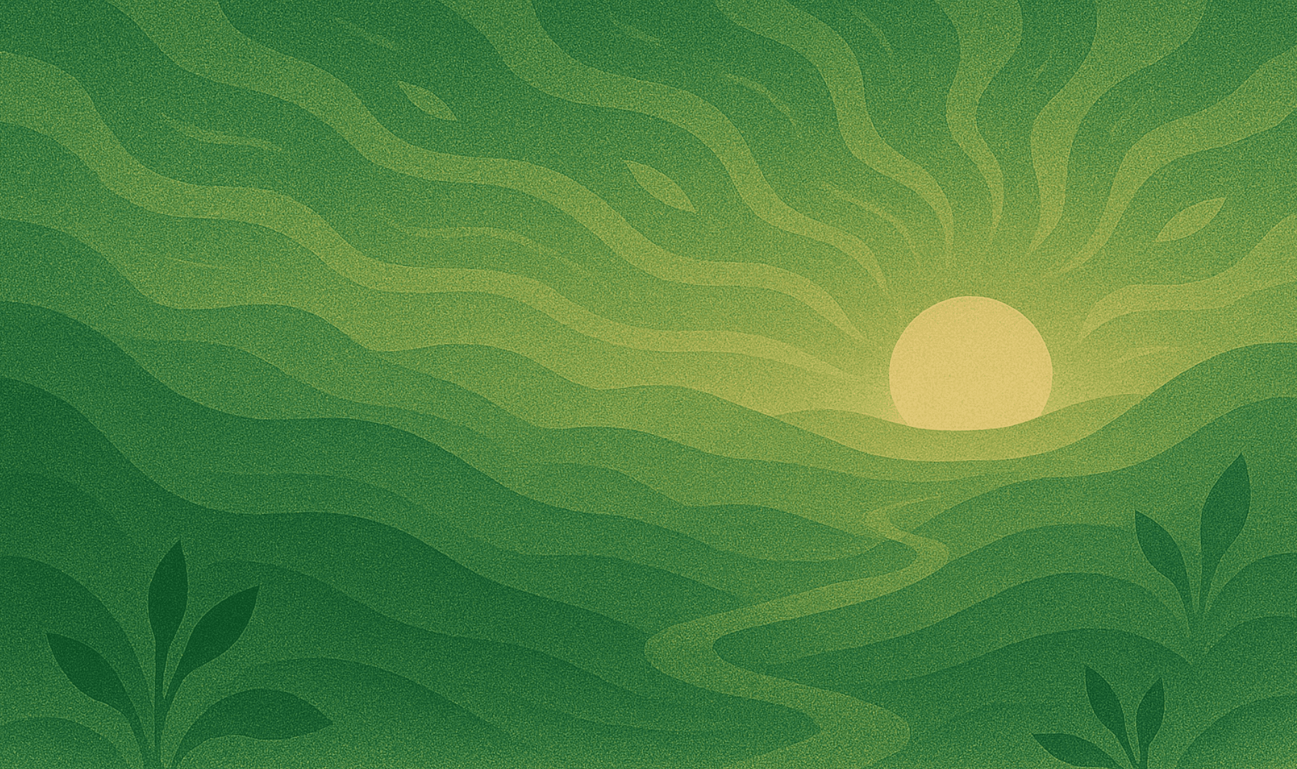 Decorative waves background with sun